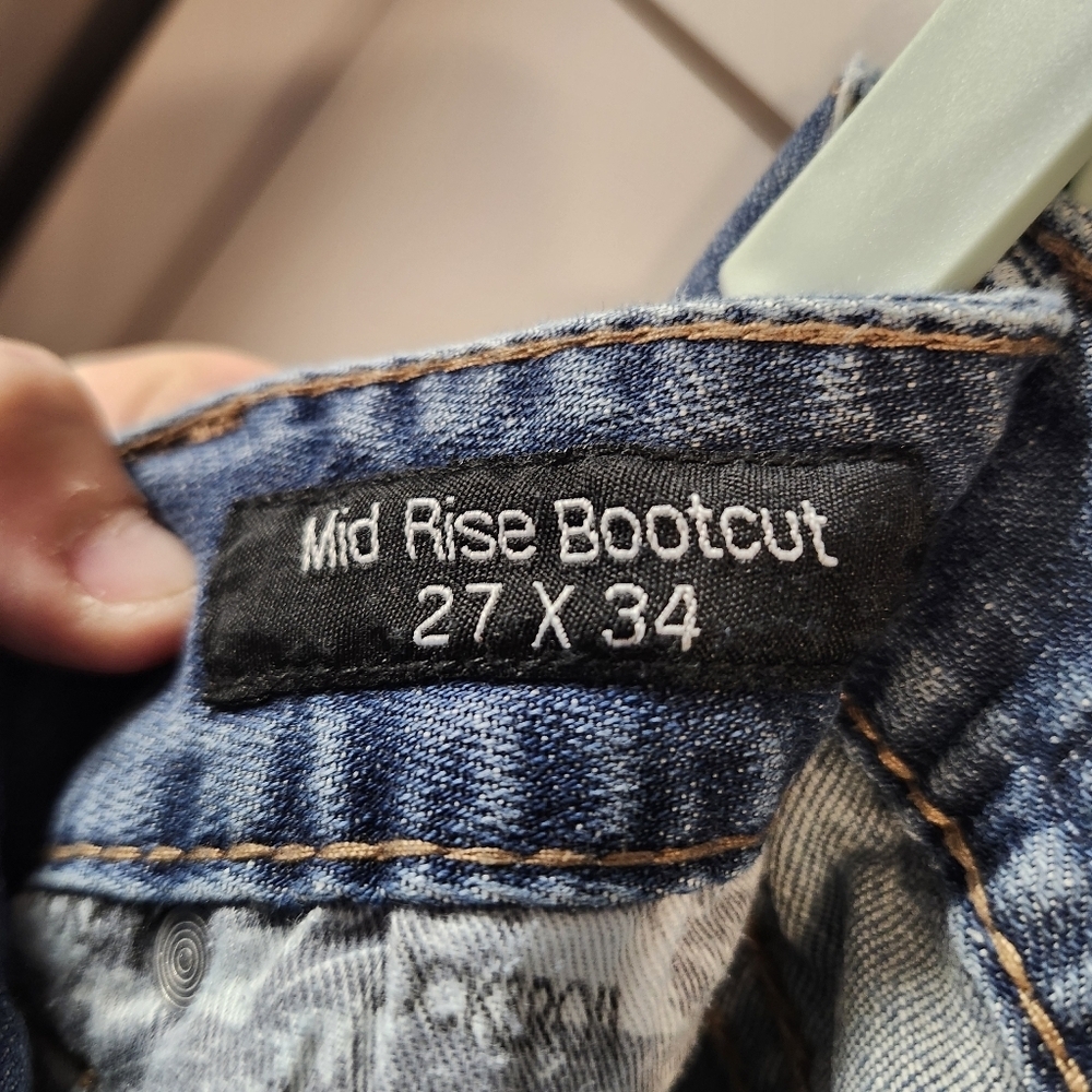 Rock and Roll Denim Mid Rise Boot Cut Jeans Sz 27 X 34 - Picture 6 of 6